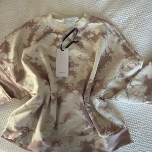 Varley Beige and Brown Tie-Dye Sweatshirt